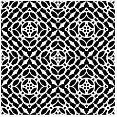 Vector pattern in geometric ornamental style. Black and white abstract background. Seamless repeat pattern.