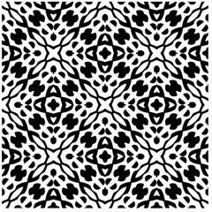 Vector pattern in geometric ornamental style. Black and white abstract background. Seamless repeat pattern.