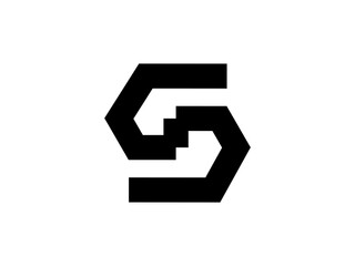 Modern and creative monochrome s letter logo and mark created using grid system