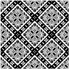 Vector pattern in geometric ornamental style. Black and white abstract background. Seamless repeat pattern.