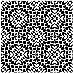 Vector pattern in geometric ornamental style. Black and white abstract background. Seamless repeat pattern.