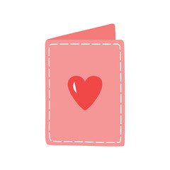 Cute love card, envelope with heart icons. Element for greeting cards, posters, stickers and seasonal design.