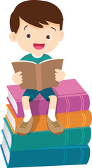 back to school with kids reading book education happy children concept