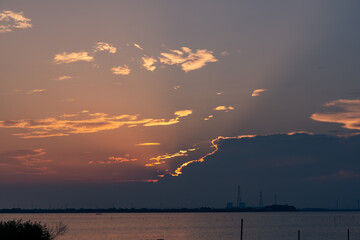 夕焼け　雲　変わった