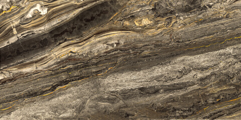 Layers of Gold Stone, Real natural marble texture and surface background, Gold colour frozen lava...