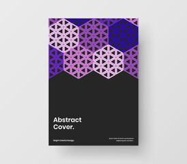 Creative geometric shapes front page illustration. Premium flyer A4 design vector template.