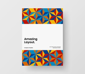 Premium book cover design vector layout. Creative geometric tiles corporate identity concept.