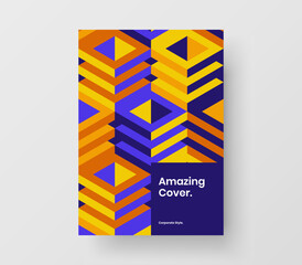 Abstract magazine cover design vector illustration. Unique mosaic pattern brochure layout.