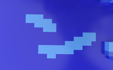 Water 8 bit cube blue