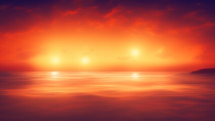 Obraz na płótnie Canvas Sunset on the horizon over the sea landscape.