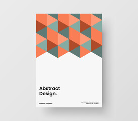 Unique magazine cover vector design concept. Bright geometric tiles placard illustration.