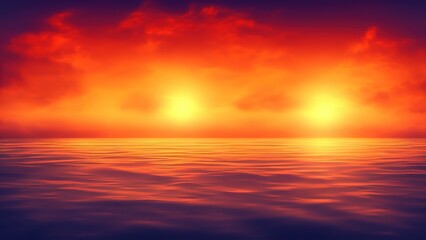 Naklejka na ściany i meble A great sunset over the ocean background.