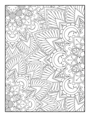 Floral Mandala Coloring Pages,  Flower Mandala Coloring Page, Coloring Page For Adult 