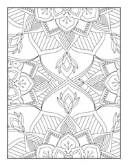 Floral Mandala Coloring Pages,  Flower Mandala Coloring Page, Coloring Page For Adult 