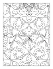 Floral Mandala Coloring Pages,  Flower Mandala Coloring Page, Coloring Page For Adult 