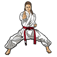 Taekwondo girl sport action pose