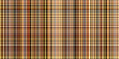 Woodland brown tartan seamless border textile. Tonal autumnal forest plaid with organic texture. banner of orange stripe for rough washi tape.