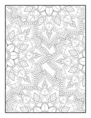 Floral Mandala Coloring Pages,  Flower Mandala Coloring Page, Coloring Page For Adult 