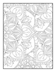 Floral Mandala Coloring Pages,  Flower Mandala Coloring Page, Coloring Page For Adult 