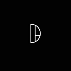 Creative Professional Trendy and Minimal Letter DA DH Logo Design in Black and White Color, Initial Based Alphabet Icon Logo in Editable Vector Format