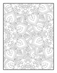 Fototapeta premium Floral Mandala Coloring Pages, Flower Mandala Coloring Page, Coloring Page For Adult 