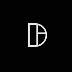 Creative Professional Trendy and Minimal Letter DA DH Logo Design in Black and White Color, Initial Based Alphabet Icon Logo in Editable Vector Format