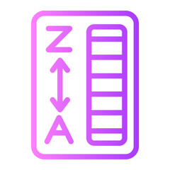 sort ascending gradient icon