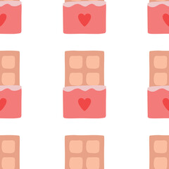Cute vector chocolate color pattern. Hand drawn doodle illustration.