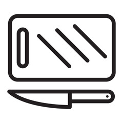 cutting board line icon