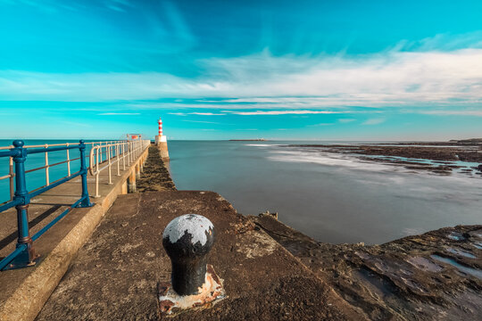 Amble Harbour on the Northumberland coastline