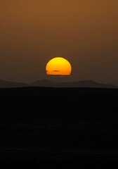 Sunset in the desert of Morocco