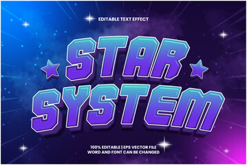 Star System Text Effect Editable Flat Cartoon Style