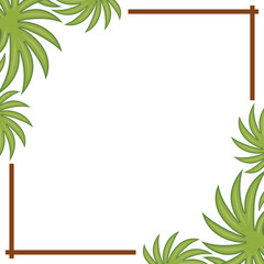 Palm tree border frame isolated vector design