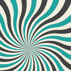 Retro Sunburst Background Pattern and Grunge Textured Vintage Color