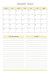 Neutral Elegant Minimalist Monthly Planner