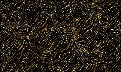 Wild Animal Skin Texture Gold Glitter Seamless Pattern Background