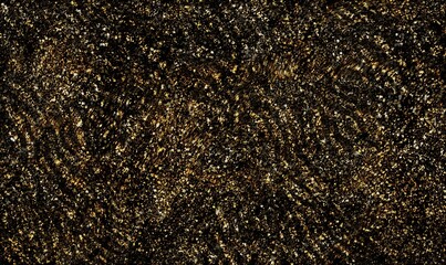 Wild Animal Skin Texture Gold Glitter Seamless Pattern Background