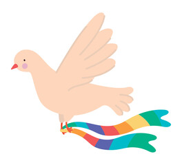 pigeon with lgbtq flag