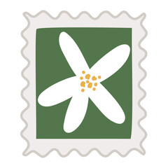 floral stamp illustration