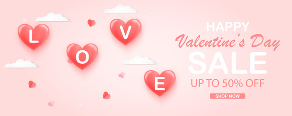 Valentine's day sale background with heart. Vector illustration. Wallpaper, flyers, posters, brochures, banners. Vector symbols of love for Happy Women's, Mother's, Valentine's Day, birthday