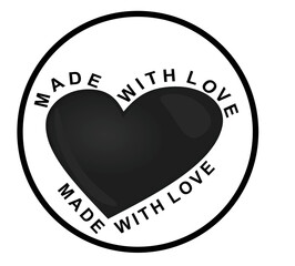 Made with love  stamp. vector