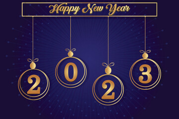 2023 happy new year background design. Holiday greeting card design. 
