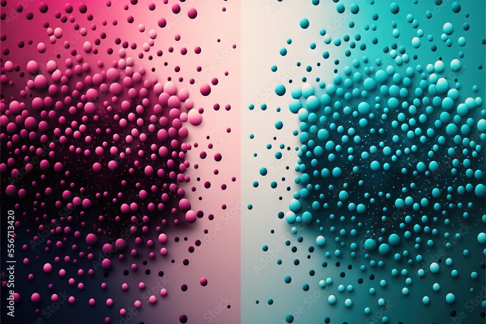 Aufkleber two different colored bubbles are shown in this image., generative ai