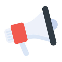 A flat icon design of megaphone 