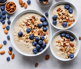 oatmeal with blueberries and fruits
