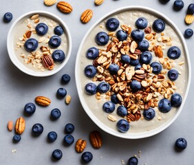 oatmeal with blueberries and fruits
