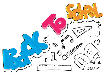 Vector illustration of back to school. Good for wrapping paper and website wallpapers.