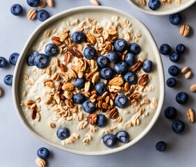 oatmeal with blueberries and fruits
