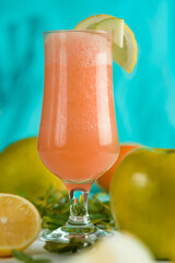 fresh juice from red orange or grapefruit