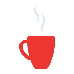 Modern flat icon of coffee cup 